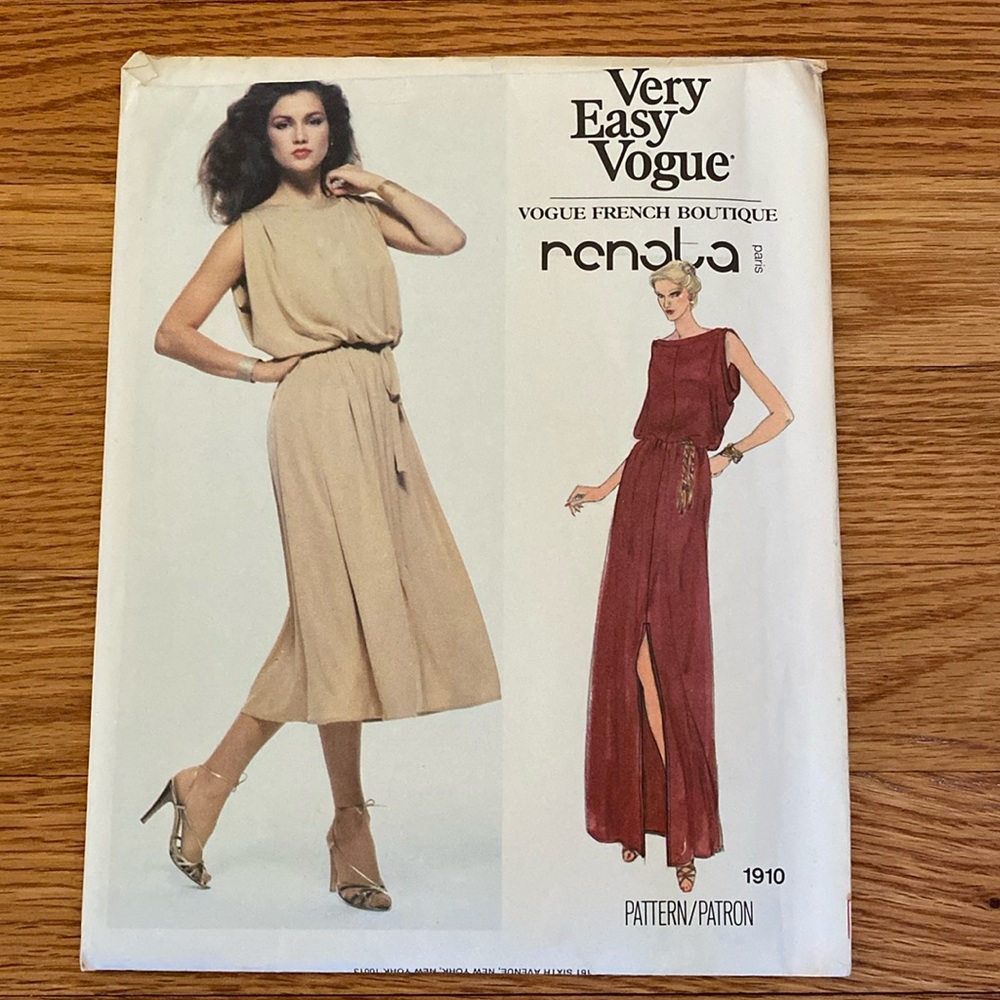 VTG Vogue French Boutique Designer Renata UNCUT Sewing Pattern
